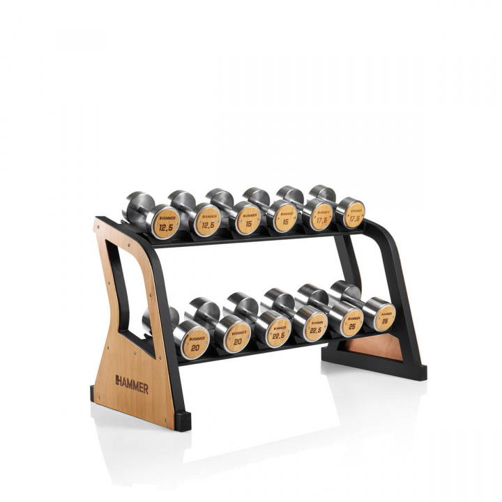Exclusive Dumbbell Rack Set, 6 par: 12.5 – 25 kg i gruppen Styrke / Håndvægte & Kettlebells / Pakke hos Sportgymbutikken.dk (HM-17398)