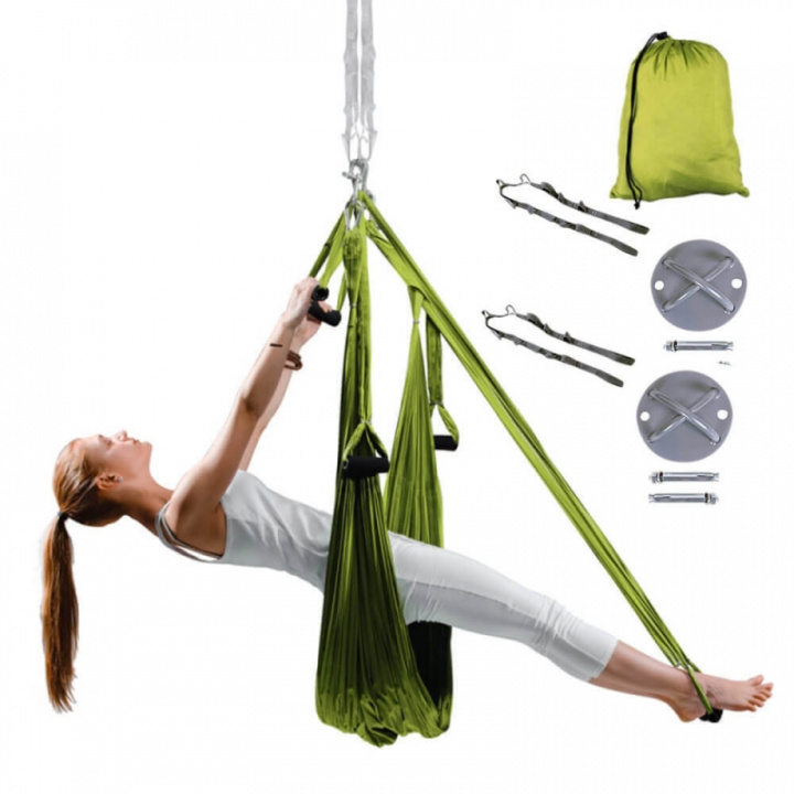 Tjek Yogaswing Antigravity Set, green, inSPORTline på SportGymButikken.dk