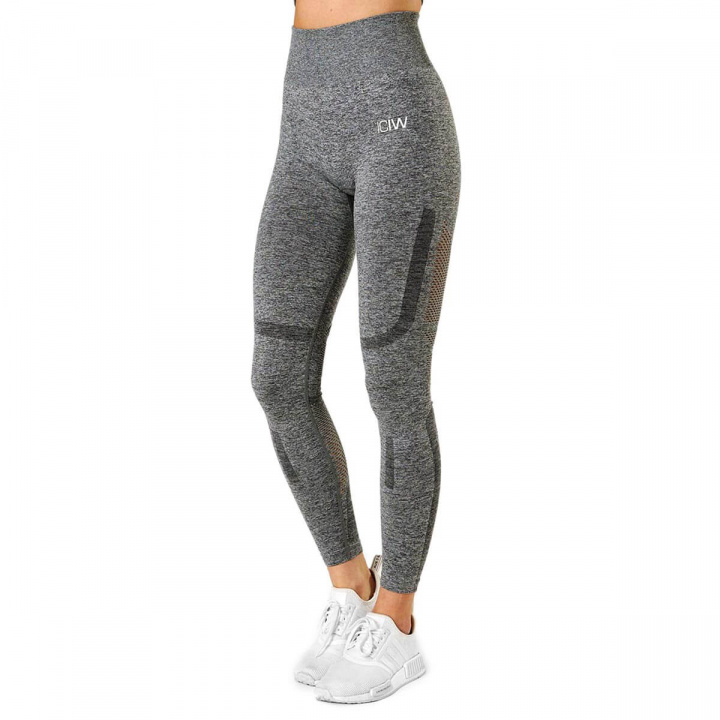 Tjek Queen Mesh Tights, grå melange, ICANIWILL på SportGymButikken.dk