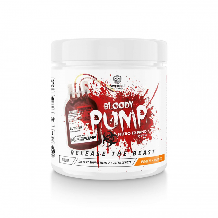 Tjek Bloody Pump, 300 g, Peach/Mango på SportGymButikken.dk