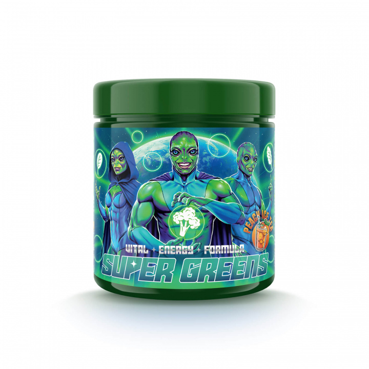 Super Greens, 250 g, Peach Ice Tea i gruppen Kosttilskud / Vitaminer og mineraler hos Sportgymbutikken.dk (OL-108260)