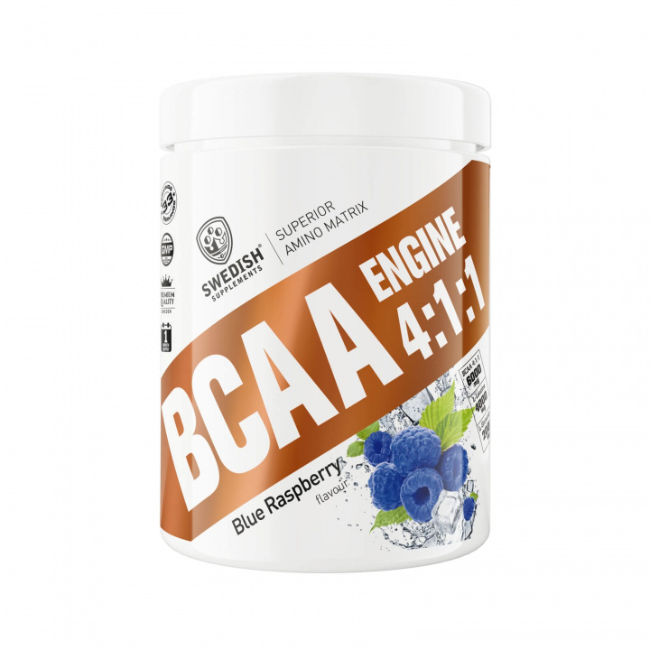 Tjek BCAA Engine 4:1:1, 400 g, Blue Raspberry på SportGymButikken.dk