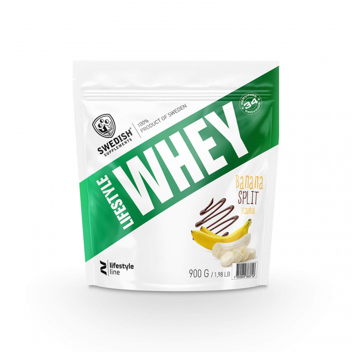 Tjek Lifestyle Whey, 900 g, Banana Split på SportGymButikken.dk