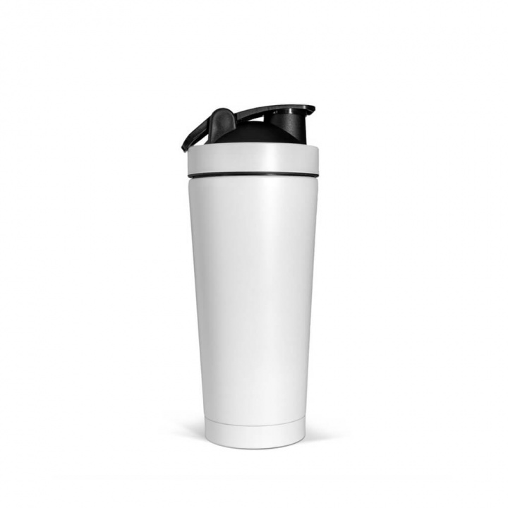 Tjek Metal Shaker, 820 ml, White Matt på SportGymButikken.dk