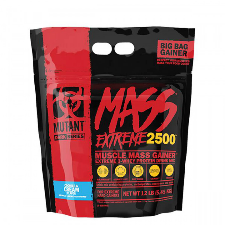 Se Mutant Mass Extreme 2500, 5,45 kg, Cookies & Cream på SportGymButikken.dk