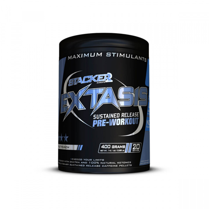 Stacker 2, Extasis PWO Fruit Punch, 400g i gruppen Kosttilskud / Ytelsesforbedrer & PWO hos Sportgymbutikken.dk (PT-ST-9968-FP)