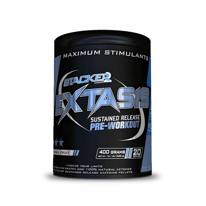 Stacker 2, Extasis PWO Tropical Fruit, 400g i gruppen Kosttilskud / Ytelsesforbedrer & PWO hos Sportgymbutikken.dk (PT-ST-9968-TF)