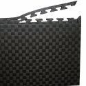 Puslemåtte med kantbrikker, 100 x 100 x 2 cm, sort/grå, Budo-Nord