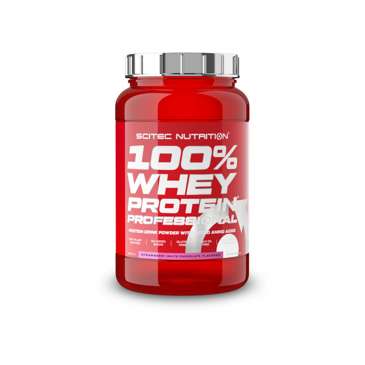 Tjek 100% Whey Protein Professional, 920 g, jordbær hvid chokolade på