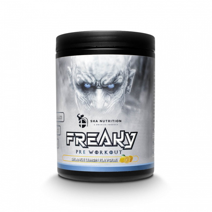 Tjek Freaky PWO, 480 g, orange citron på SportGymButikken.dk