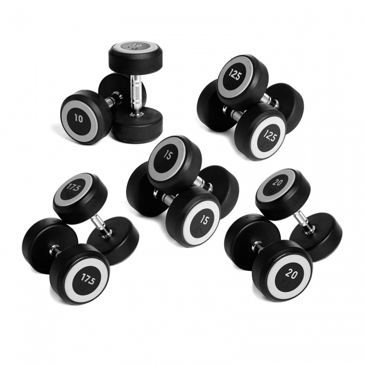 Tjek RubberDumbell sæt 10-20 kg, Abilica på SportGymButikken.dk