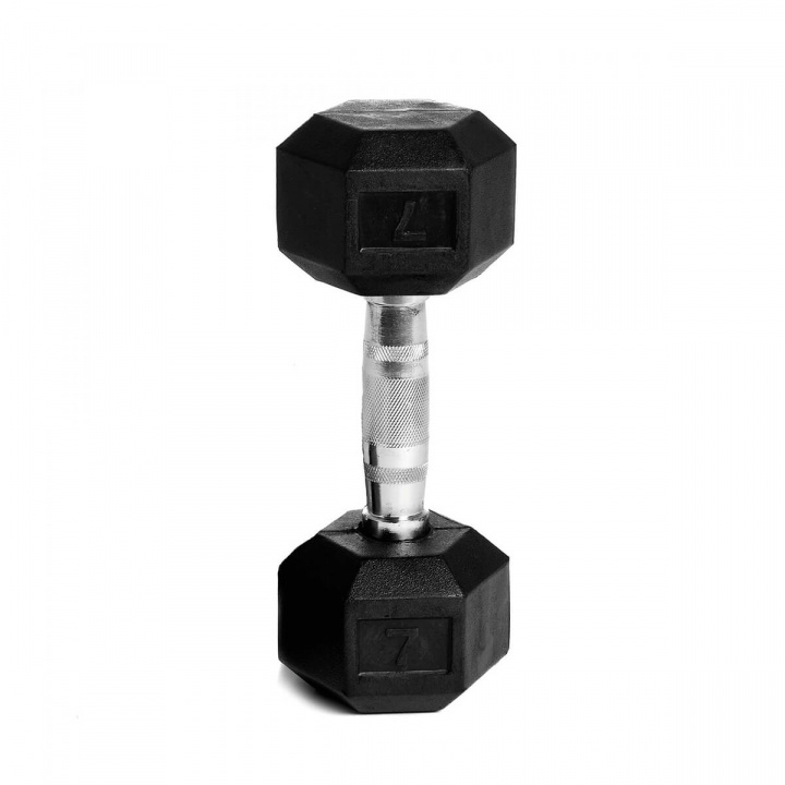 Tjek Hex håndvægtgummi, 7 kg, Abilica hos SportGymButikken.dk