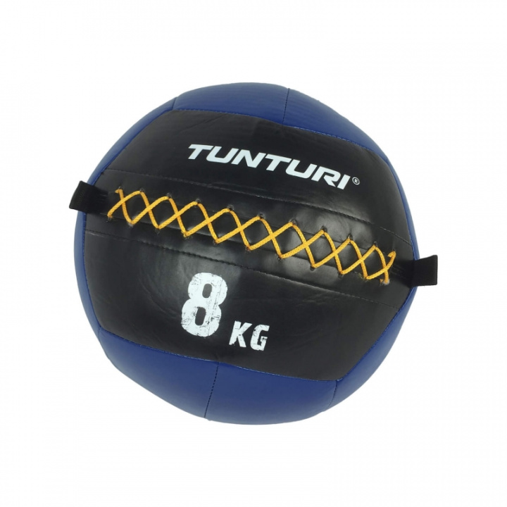 Tjek Tunturi Wall Ball 8 kg Blå på SportGymButikken.dk