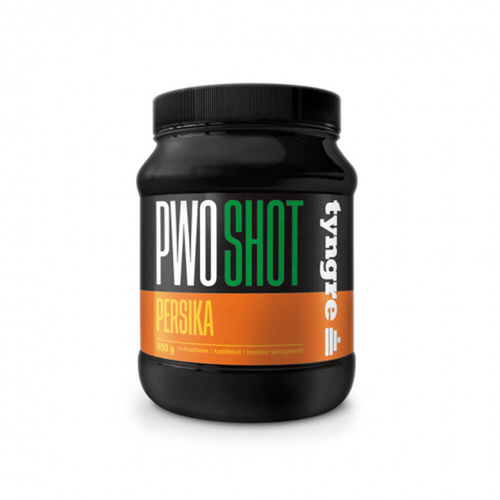 Se Heavier PWO Shot, 400 g, Peach på SportGymButikken.dk