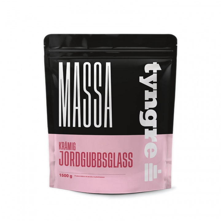 Tjek Heavier Massa, 1500 g, Creamy Strawberry Ice Cream på SportGymButikken.dk