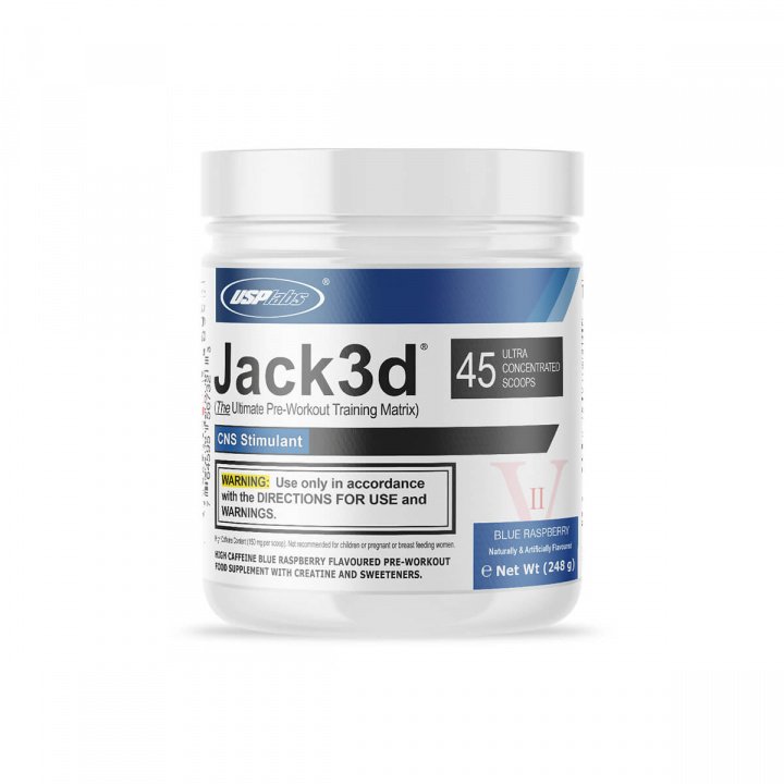 USP Labs, Jack3d PWO Blue Raspberry, 248g i gruppen Kosttilskud / Ytelsesforbedrer & PWO hos Sportgymbutikken.dk (USP-G264-BR)