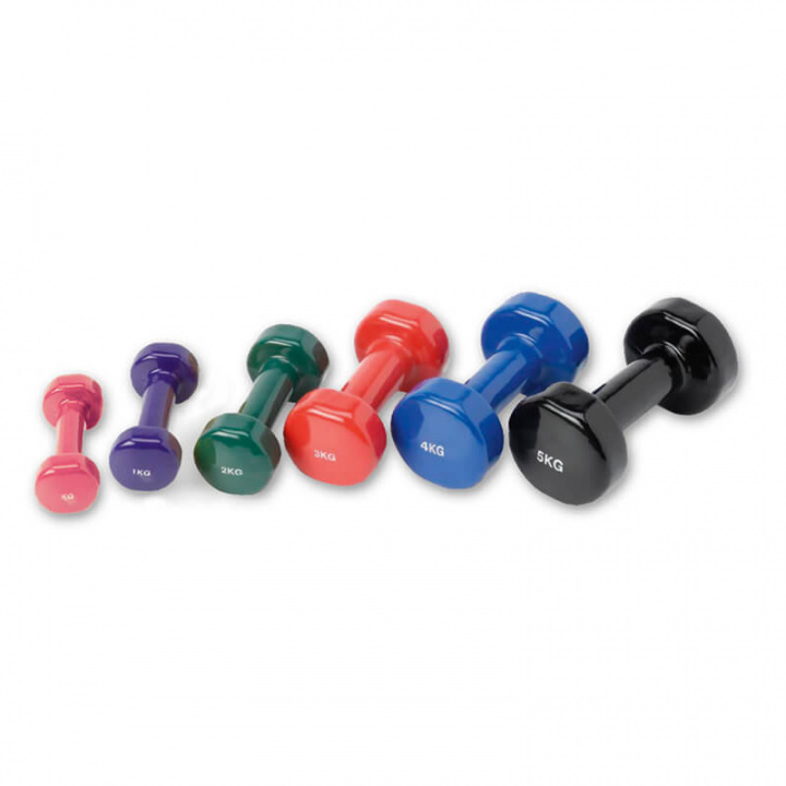 Tjek Vinyl Dumbbell, Tunturi, 2 x 0,5 kg pink på SportGymButikken.dk