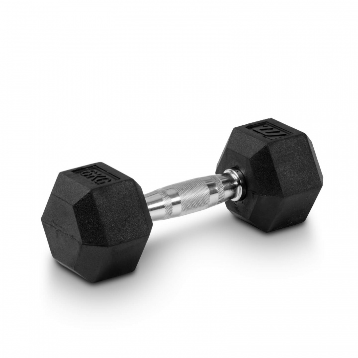 Tjek Hex håndvægtgummi, 6 kg på SportGymButikken.dk