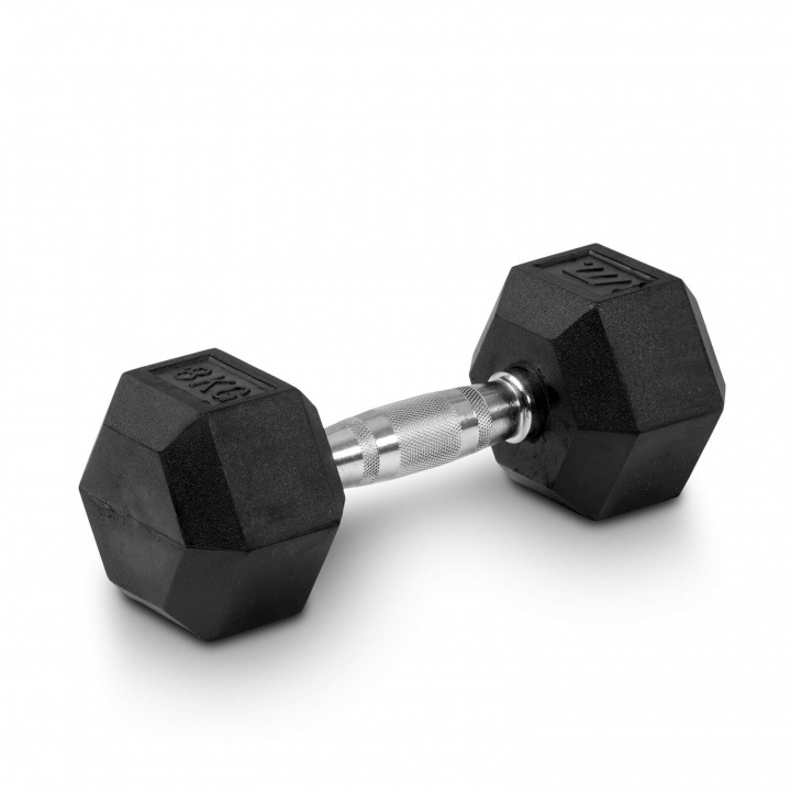 Tjek Hex håndvægtgummi, 8 kg på SportGymButikken.dk