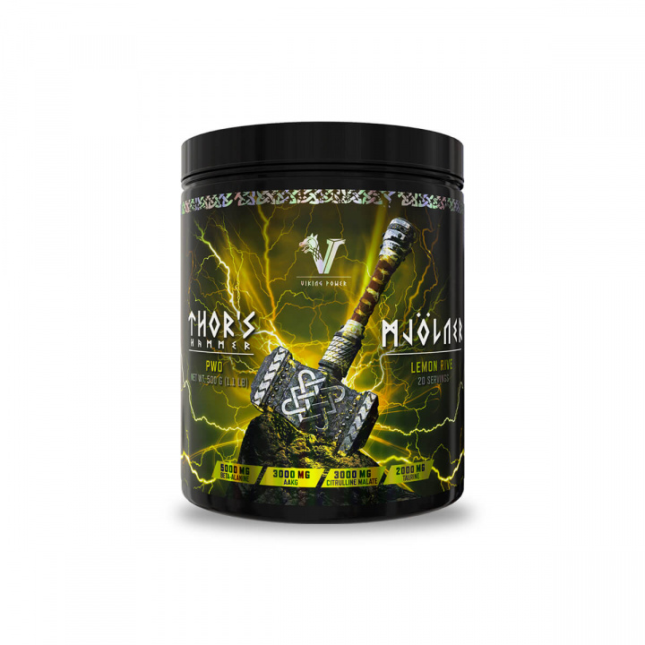 Viking Power, Thor\'s Hammer PWO Lemon River, 500g i gruppen Kosttilskud / Ytelsesforbedrer & PWO hos Sportgymbutikken.dk (VP-15612-LR)
