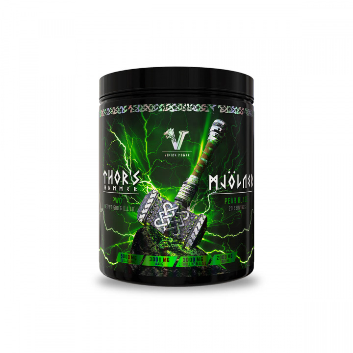 Viking Power, Thor\'s Hammer PWO Pear Blaze, 500g i gruppen Kosttilskud / Ytelsesforbedrer & PWO hos Sportgymbutikken.dk (VP-15612-PB)