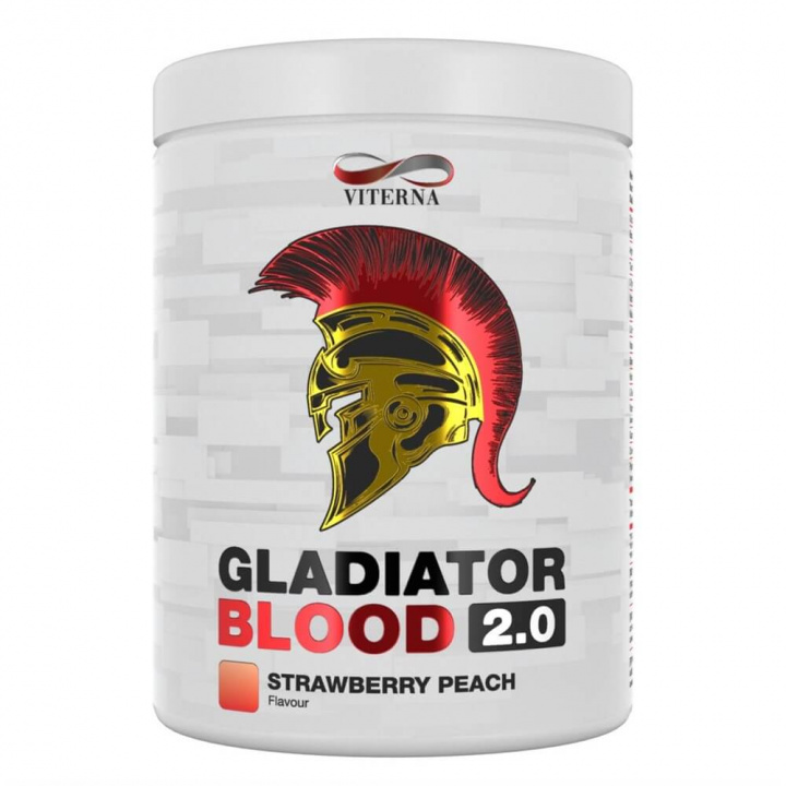 Tjek Gladiator Blood 2.0, 460 g, Strawberry Peach på SportGymButikken.dk