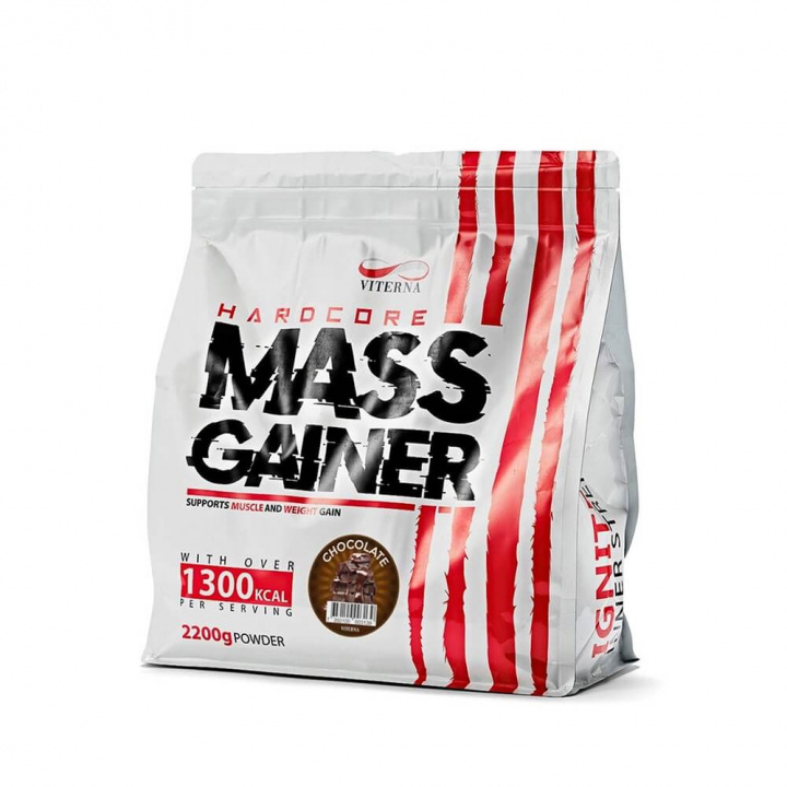 Tjek Hardcore Mass Gainer, 2200 g, Chokolade på SportGymButikken.dk